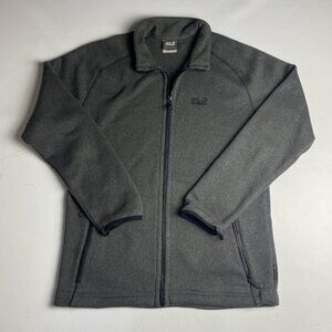 JACK WOLFSKIN Full Zip Fleece Jacket Nanuk 200 Long Sleeve Grey Sz L